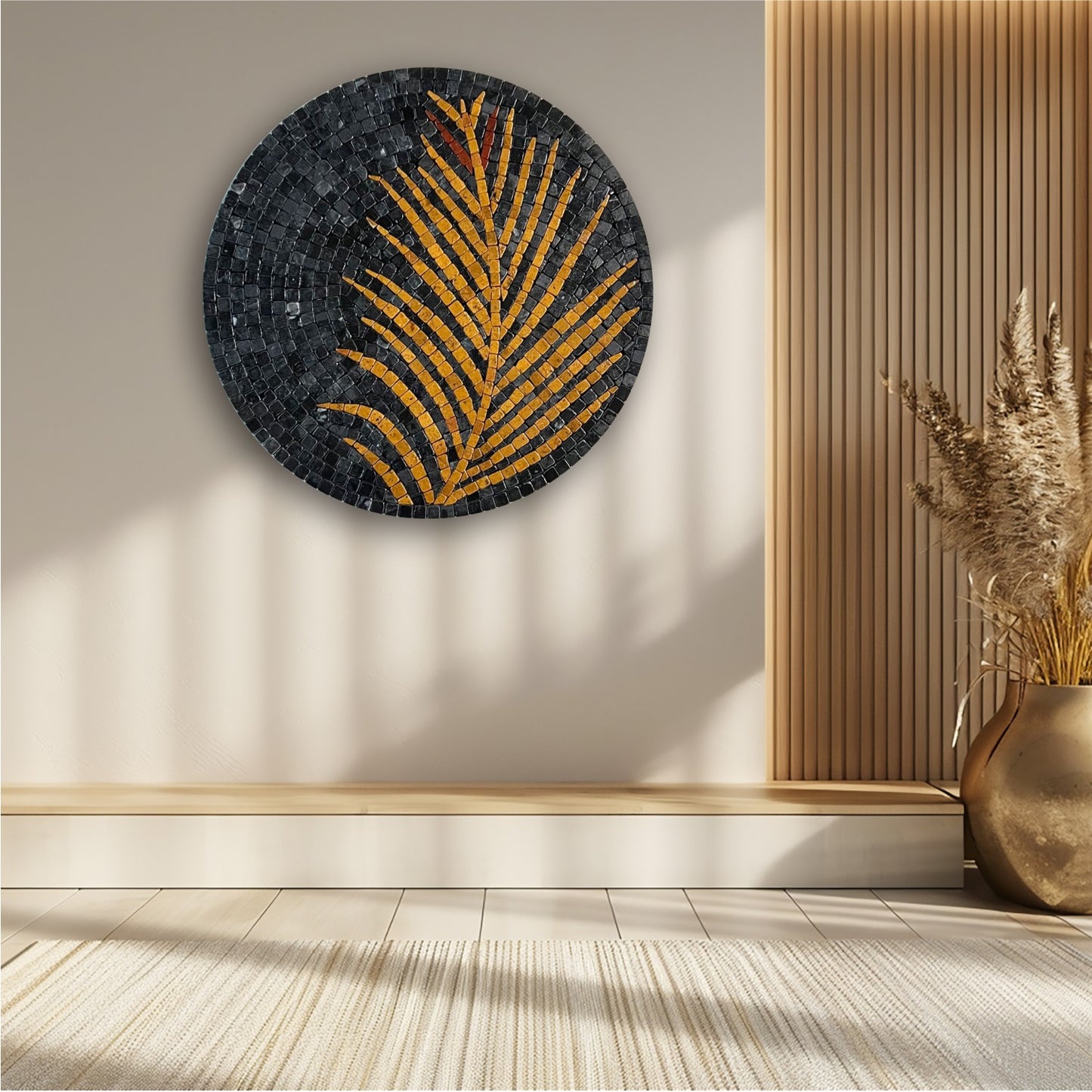 Tea Leaf Art: Nature-Inspired Stone Wall Art for Western Home Decor