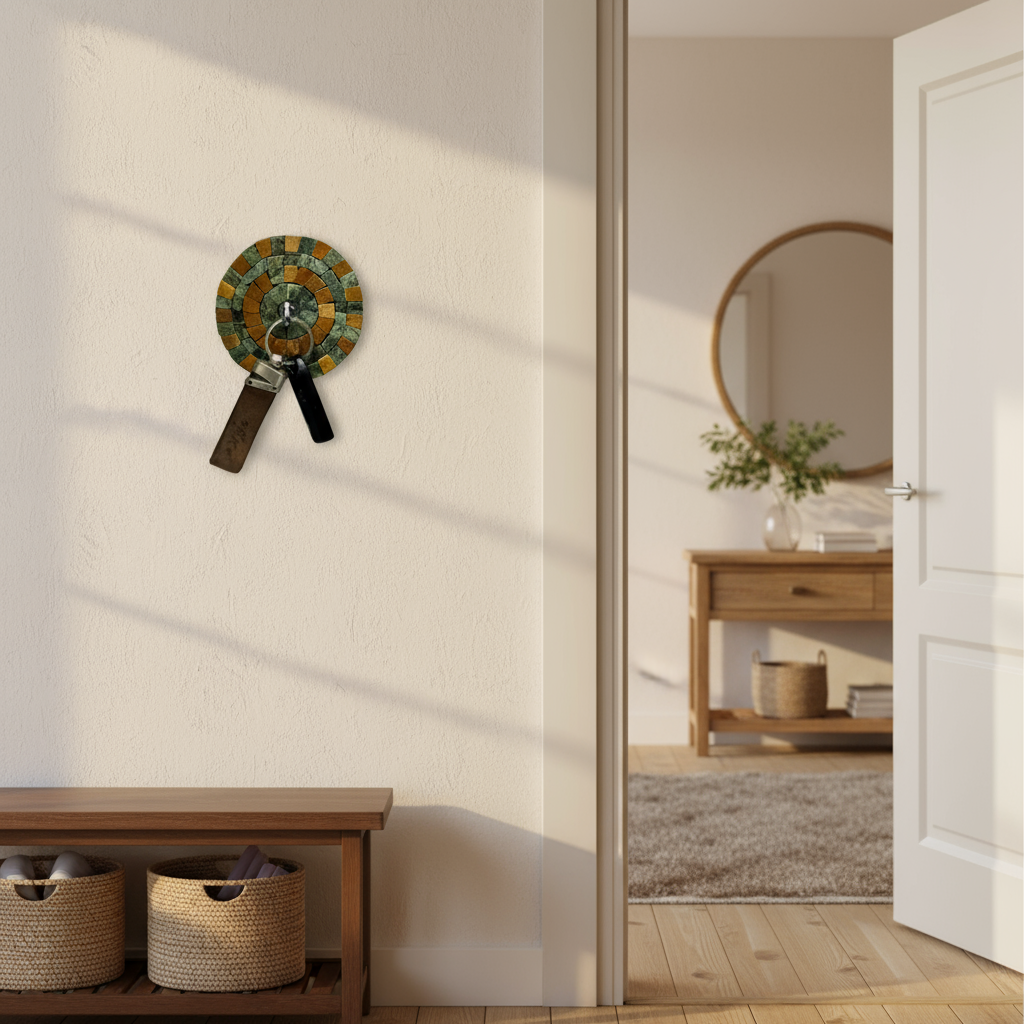 Handcrafted Mosaic Holder | Small Decorative Wall Hook Organizer