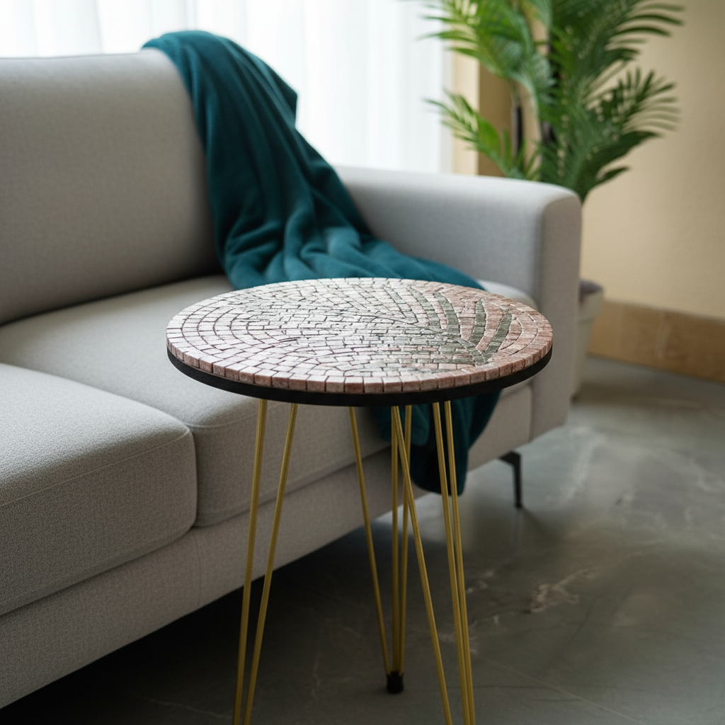 Smart Mosaic Coffee / Vase Table - Elegant Rose Tree Artwork