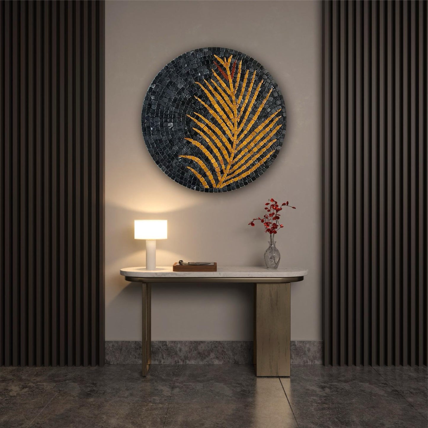 Tea Leaf Art: Nature-Inspired Stone Wall Art for Western Home Decor