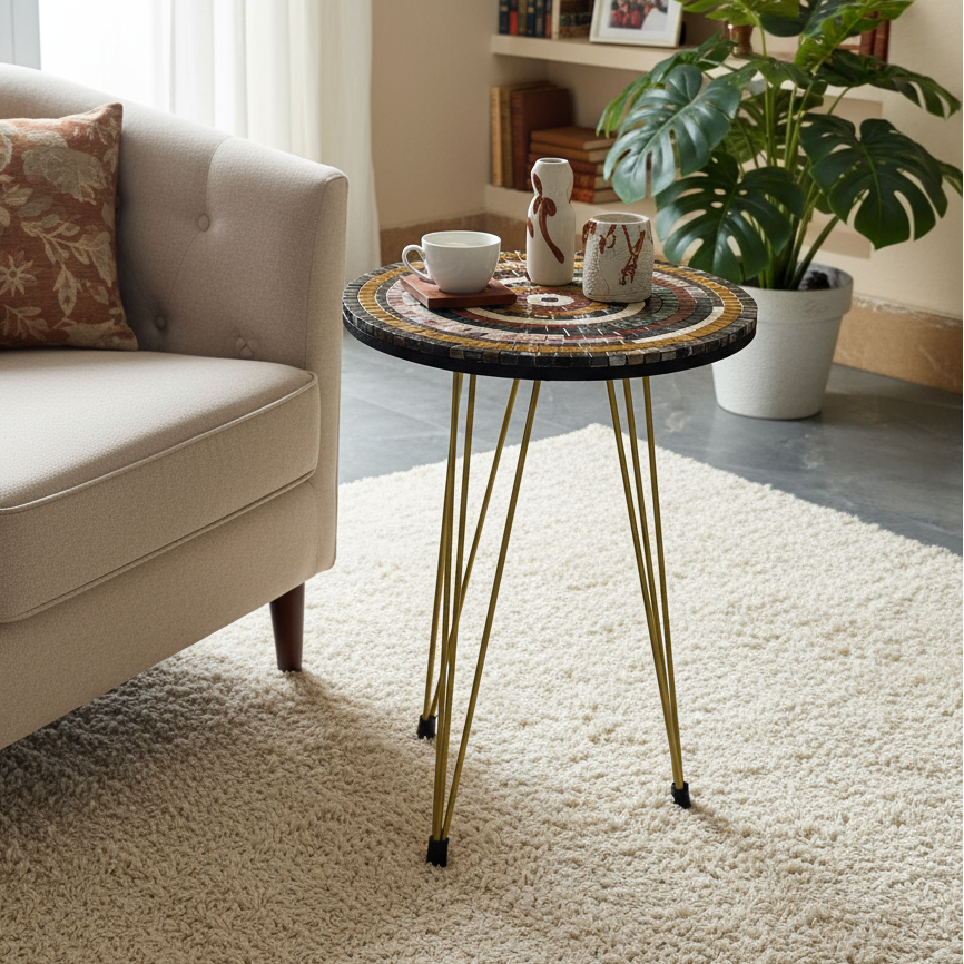 Smart Mosaic Coffee / Vase Table - Elegant Aim Stones Artwork