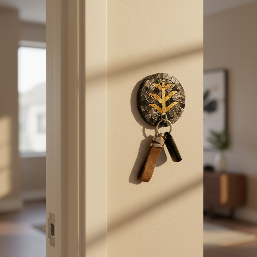 Handcrafted Mosaic Tea Leaf Holder – Small Decorative Wall Hook Organizer