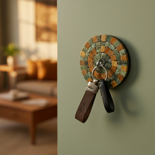 Handcrafted Mosaic Holder | Small Decorative Wall Hook Organizer